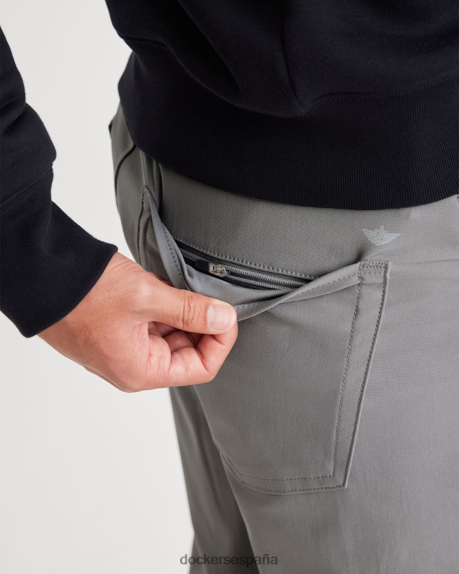 pantalón go, corte cónico delgado con tejido de aire hombres Dockers piel de tiburón - gris ropa 8F040669