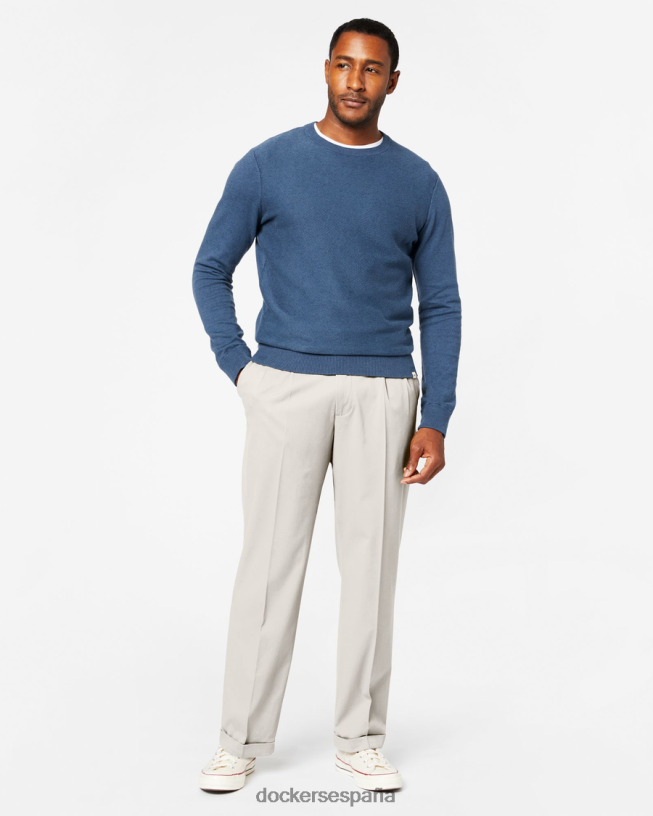 pantalones caqui cómodos, plisados ​​y de ajuste relajado hombres Dockers caqui porcelana - bronceado ropa 8F0406778
