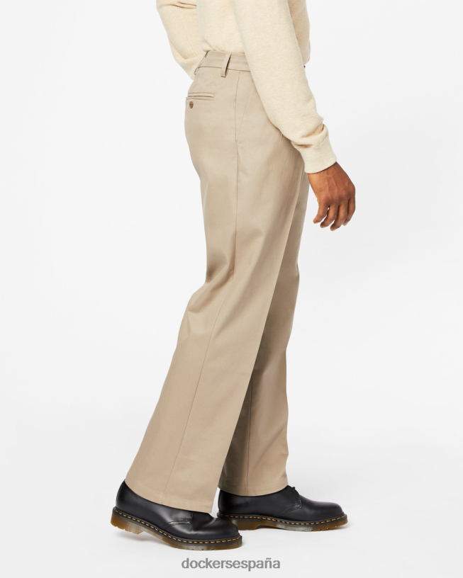 pantalones caqui característicos, plisados ​​y de ajuste relajado hombres Dockers caqui ropa 8F0406109