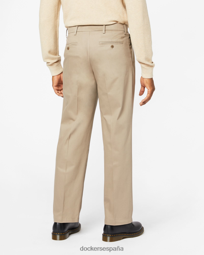 pantalones caqui característicos, plisados ​​y de ajuste relajado hombres Dockers caqui ropa 8F0406109