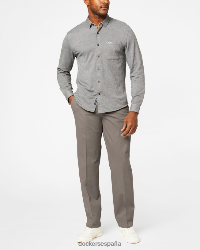 pantalones caqui de trabajo, corte clásico hombres Dockers guijarro oscuro - marrón ropa 8F040655