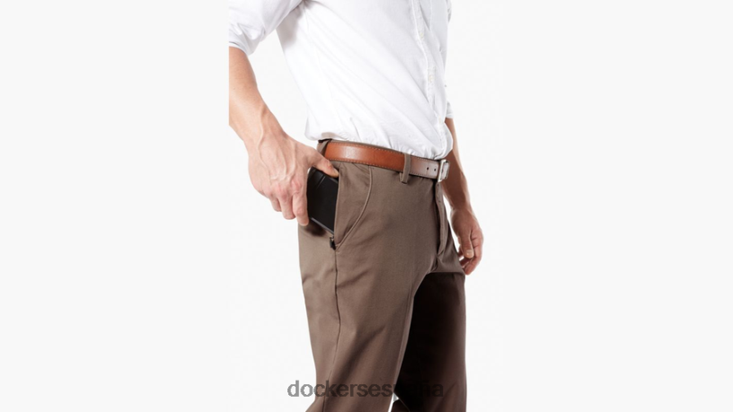 pantalones caqui de trabajo, corte clásico hombres Dockers guijarro oscuro - marrón ropa 8F040655