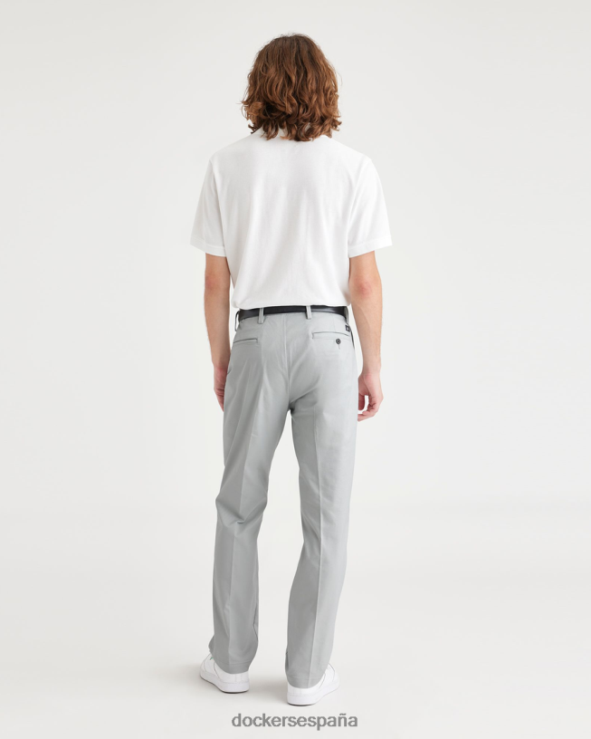pantalones caqui de trabajo, corte recto hombres Dockers tiro alto - gris ropa 8F040627