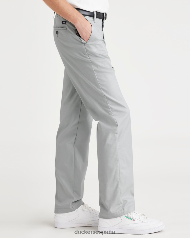 pantalones caqui de trabajo, corte recto hombres Dockers tiro alto - gris ropa 8F040627