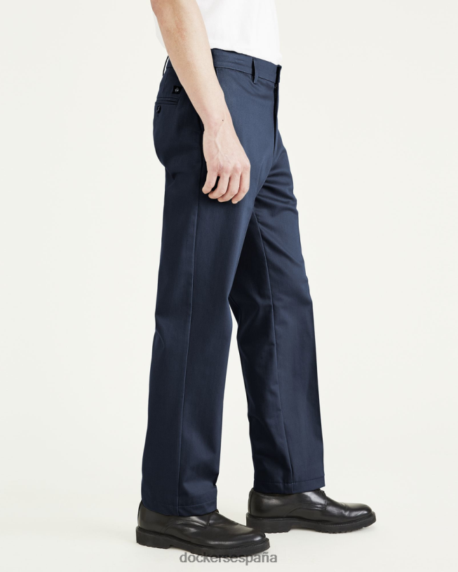 pantalones caqui exclusivos sin plancha, corte recto con protector contra manchas (grandes y altos) hombres Dockers blazer azul marino - azul ropa 8F0406494