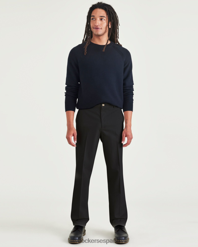 pantalones caqui exclusivos sin plancha, corte recto con protector contra manchas (grandes y altos) hombres Dockers hermoso negro ropa 8F0406495