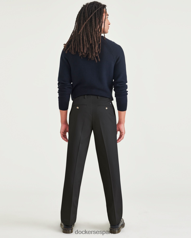 pantalones caqui exclusivos sin plancha, corte recto con protector contra manchas (grandes y altos) hombres Dockers hermoso negro ropa 8F0406495