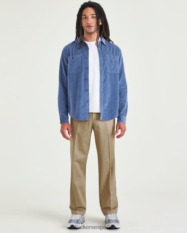 pantalones caqui exclusivos sin plancha, corte recto con protector contra manchas (grandes y altos) hombres Dockers nuevo caqui británico ropa 8F0406492