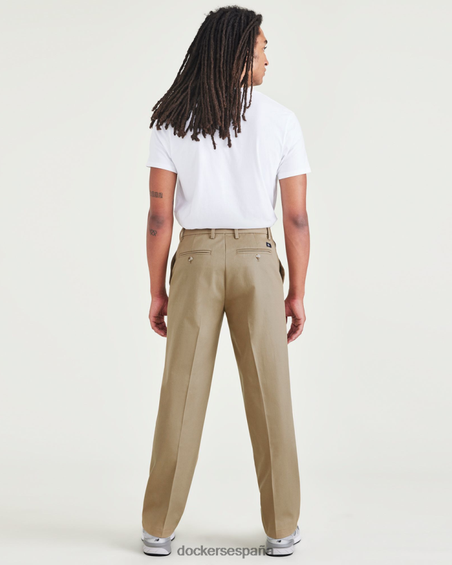 pantalones caqui exclusivos sin plancha, corte recto con protector contra manchas (grandes y altos) hombres Dockers nuevo caqui británico ropa 8F0406492