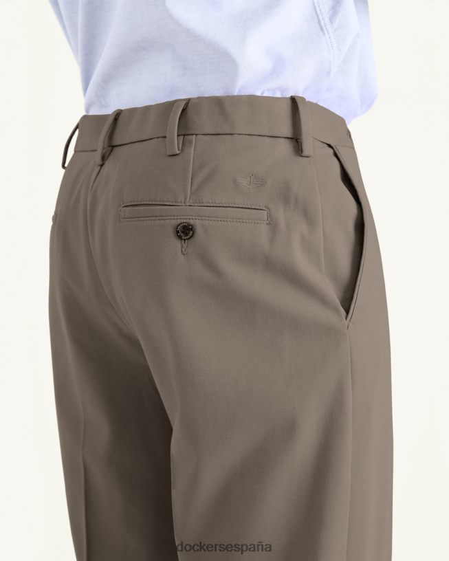 pantalones caqui fáciles, ajuste clásico hombres Dockers guijarro oscuro - marrón ropa 8F040684