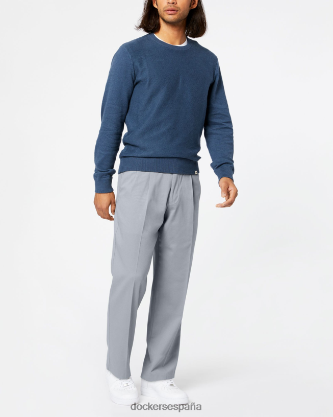 pantalones caqui fáciles, plisados, ajuste clásico hombres Dockers gris birmania ropa 8F040648