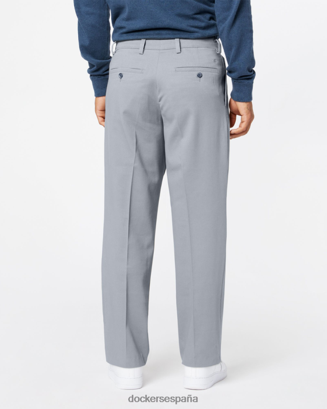 pantalones caqui fáciles, plisados, ajuste clásico hombres Dockers gris birmania ropa 8F040648