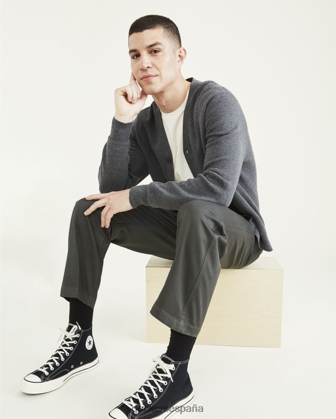 pantalones caqui recortados, ajuste relajado hombres Dockers quimera - verde ropa 8F0406663