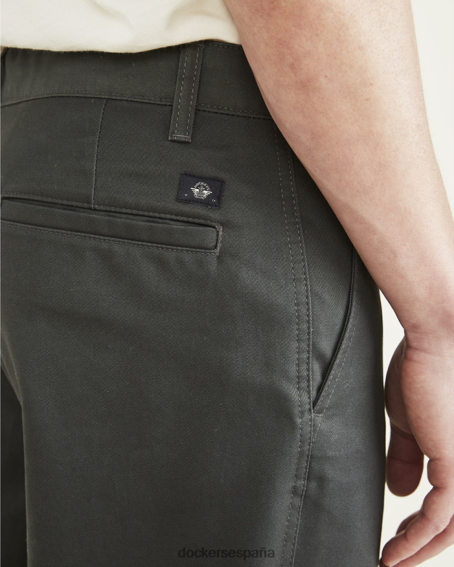 pantalones caqui recortados, ajuste relajado hombres Dockers quimera - verde ropa 8F0406663