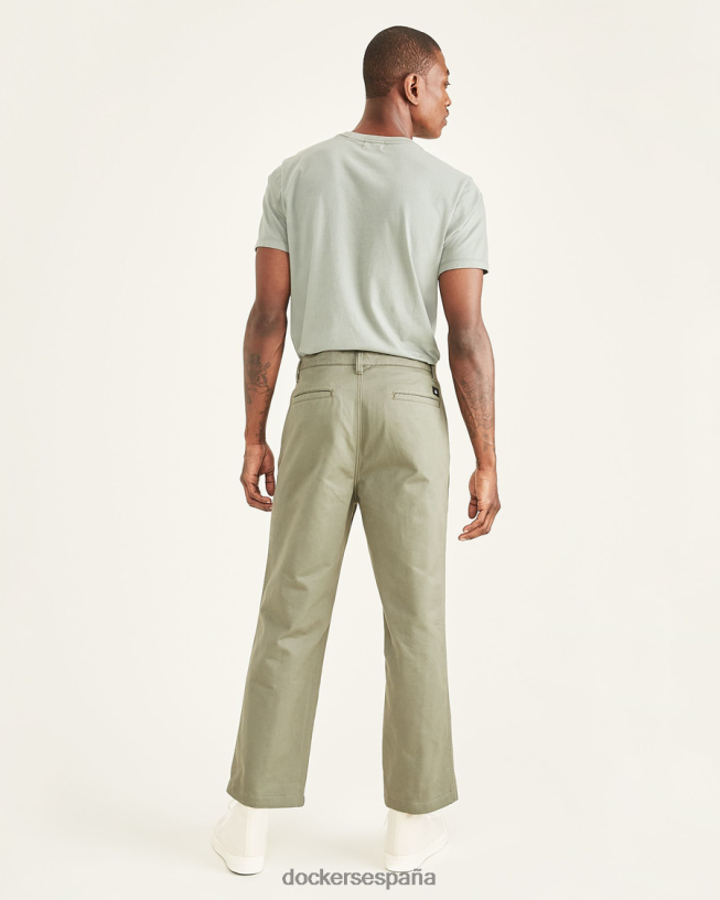 pantalones caqui recortados, corte recto hombres Dockers camuflaje - verde ropa 8F0406662