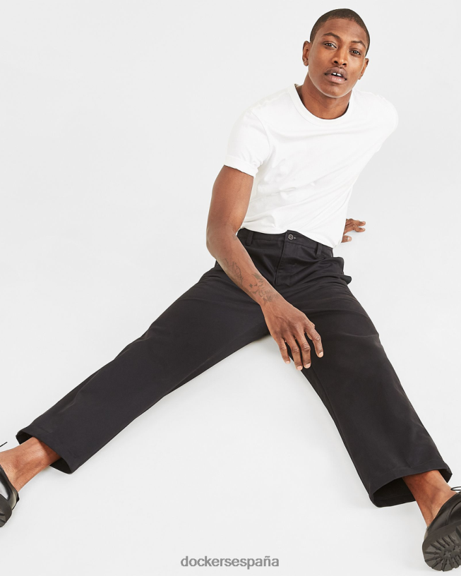 pantalones caqui recortados, corte recto hombres Dockers hermoso negro ropa 8F0406667