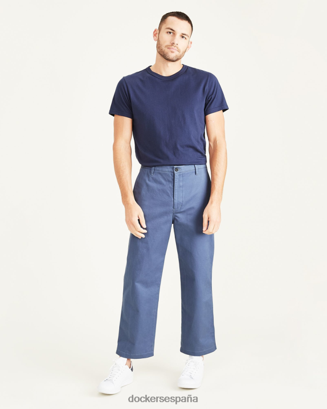 pantalones caqui recortados, corte recto hombres Dockers índigo vintage - azul ropa 8F0406666