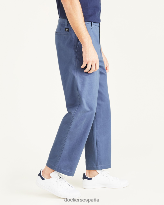pantalones caqui recortados, corte recto hombres Dockers índigo vintage - azul ropa 8F0406666