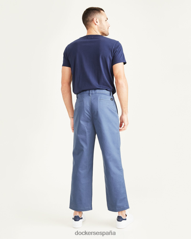pantalones caqui recortados, corte recto hombres Dockers índigo vintage - azul ropa 8F0406666