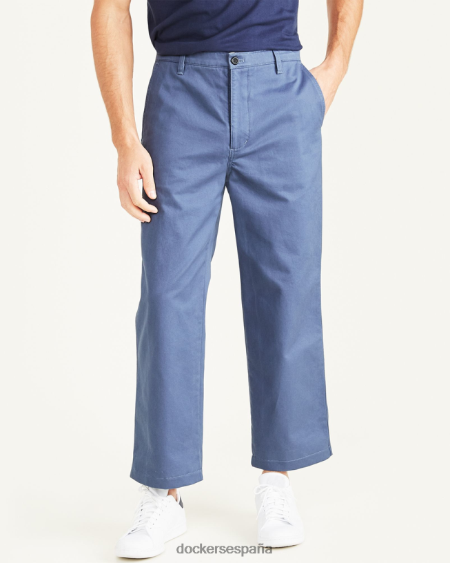 pantalones caqui recortados, corte recto hombres Dockers índigo vintage - azul ropa 8F0406666