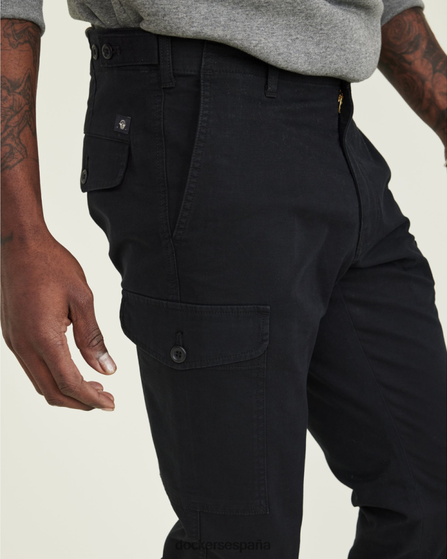 pantalones cargo, corte entallado y entallado hombres Dockers hermoso negro ropa 8F0406362