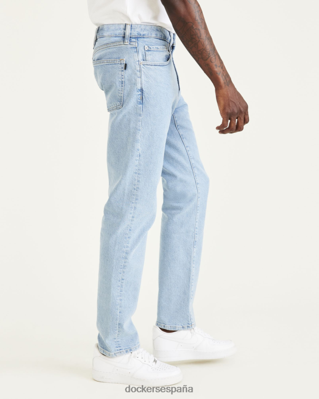 pantalones corte jean, corte slim hombres Dockers lavado a la piedra índigo claro - azul ropa 8F0406742