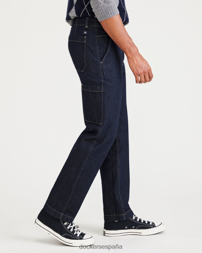 pantalones de carpintero de california, corte recto hombres Dockers enjuague índigo oscuro - azul ropa 8F0406743