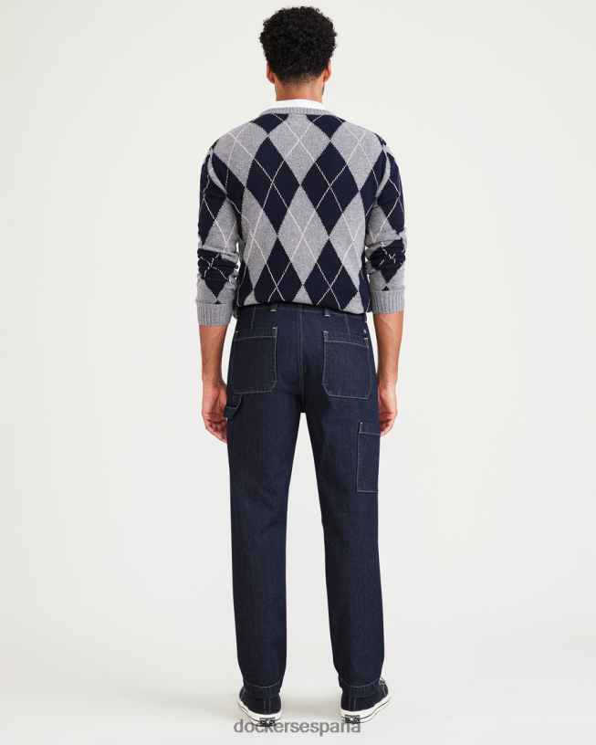 pantalones de carpintero de california, corte recto hombres Dockers enjuague índigo oscuro - azul ropa 8F0406743