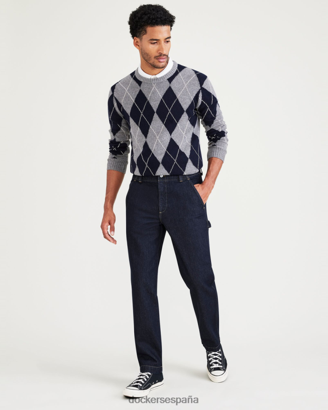 pantalones de carpintero de california, corte recto hombres Dockers enjuague índigo oscuro - azul ropa 8F0406743