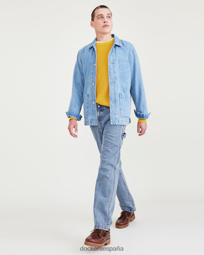 pantalones de carpintero de california, corte recto hombres Dockers lavado a la piedra índigo medio - azul ropa 8F0406748