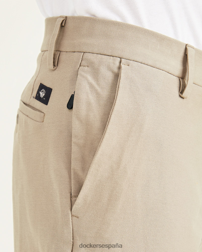 pantalones de punto cómodos, corte ajustado hombres Dockers lobo de madera - bronceado ropa 8F0406859