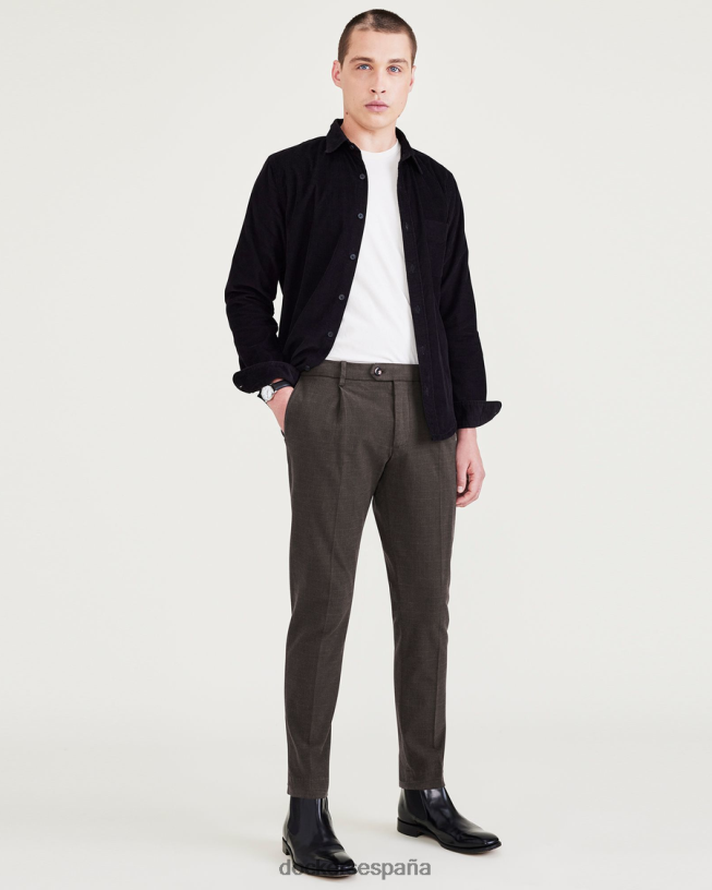pantalones hechos a mano, corte estrecho y entallado hombres Dockers frijol negro - negro ropa 8F040663