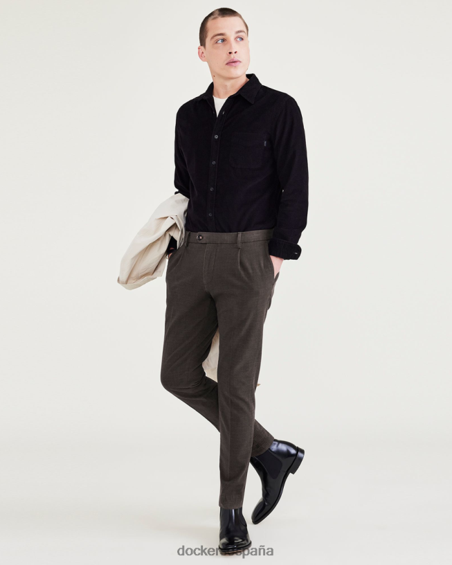pantalones hechos a mano, corte estrecho y entallado hombres Dockers frijol negro - negro ropa 8F040663