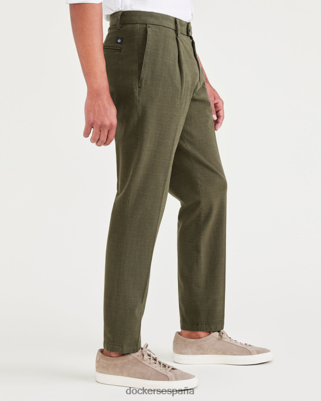 pantalones hechos a mano, corte estrecho y entallado hombres Dockers tempo noche del bosque - verde ropa 8F040662