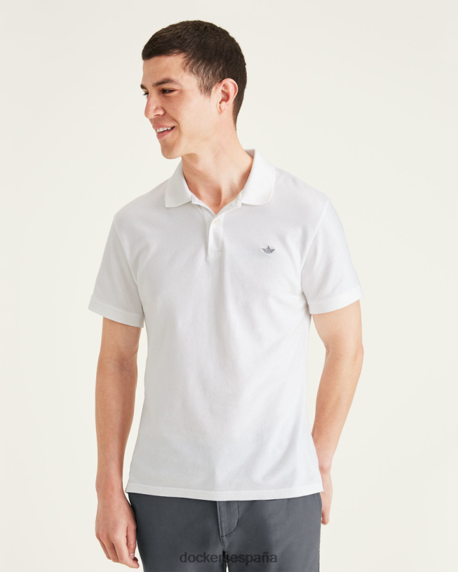 polo con cuello acanalado (grande y alto) hombres Dockers blanco brillante ropa 8F0406443
