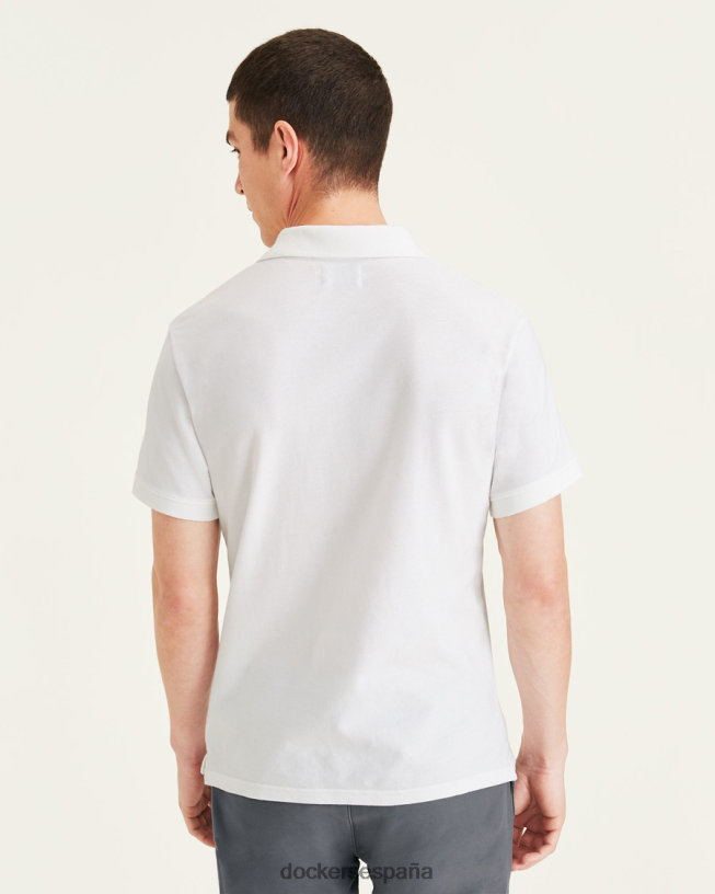 polo con cuello acanalado (grande y alto) hombres Dockers blanco brillante ropa 8F0406443