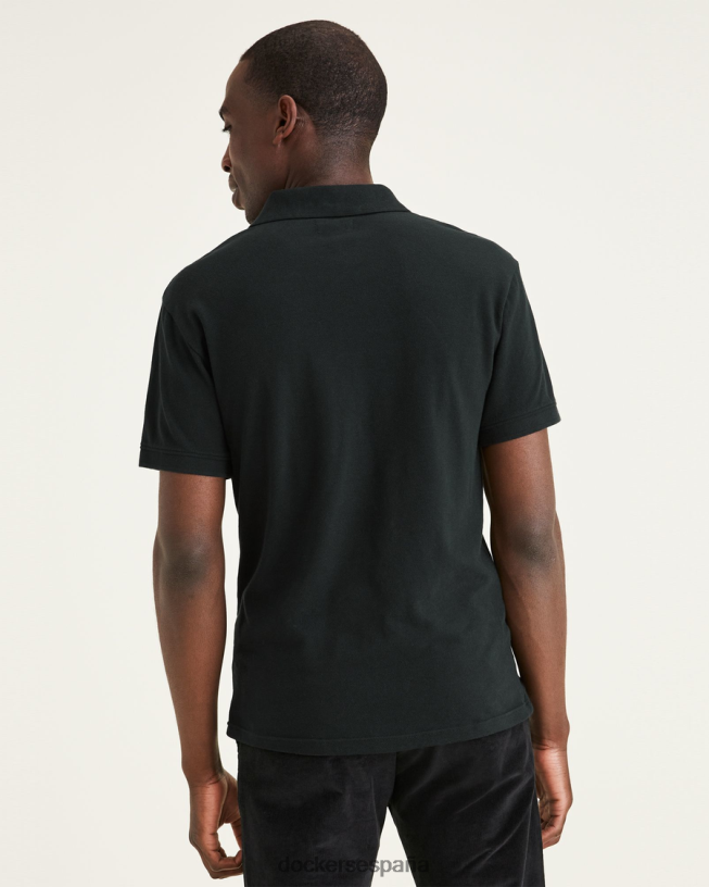 polo con cuello acanalado (grande y alto) hombres Dockers negro mineral ropa 8F0406882