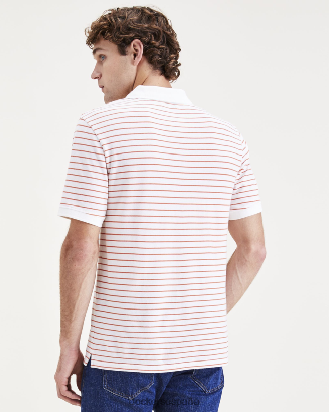 polo con cuello de canalé, corte entallado hombres Dockers garceta - blanca ropa 8F0406549