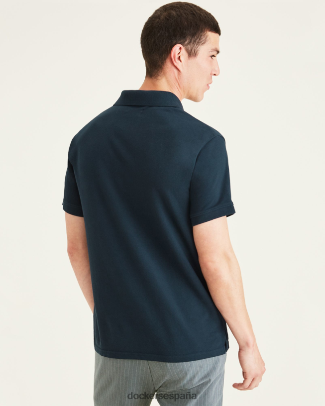polo con cuello de canalé, corte entallado hombres Dockers pembroke - azul ropa 8F040631
