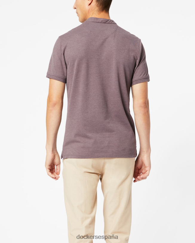 polo con cuello simulado, corte entallado hombres Dockers gorrión - marrón ropa 8F0406847