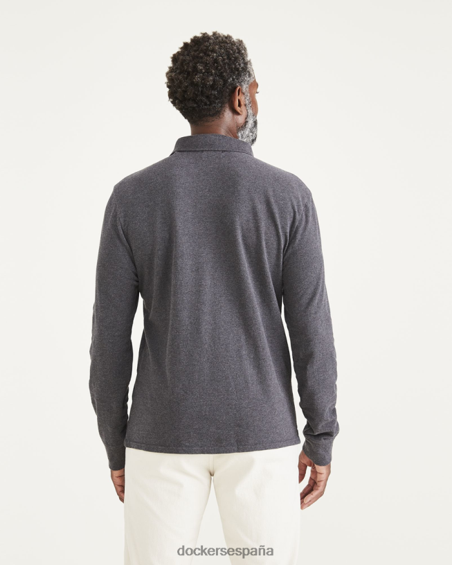 polo, corte entallado hombres Dockers gris oscuro jaspeado - gris ropa 8F0406816