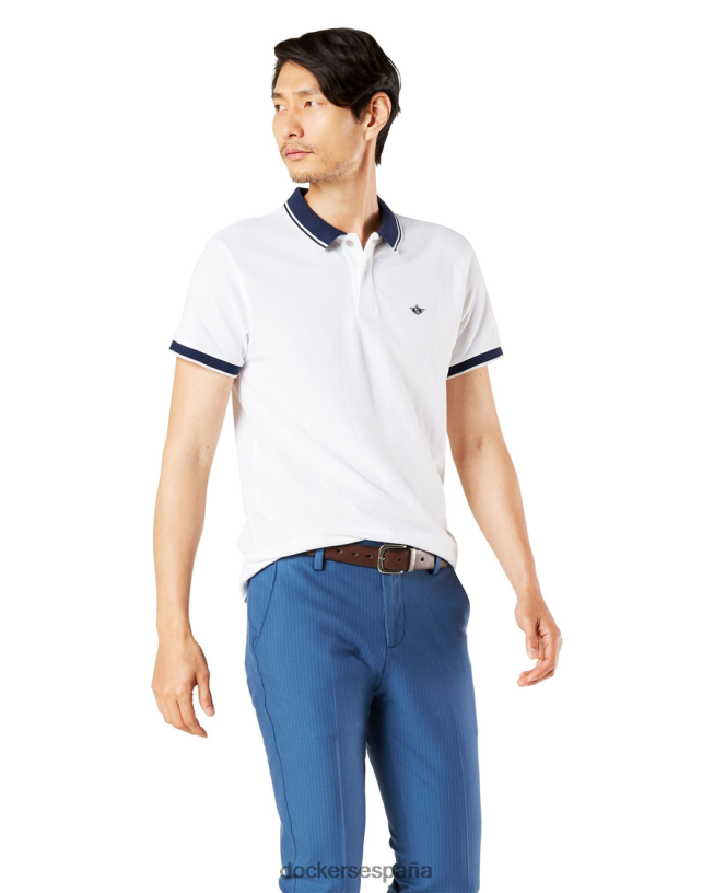 polo de alto rendimiento, corte entallado hombres Dockers papel blanco ropa 8F0406828