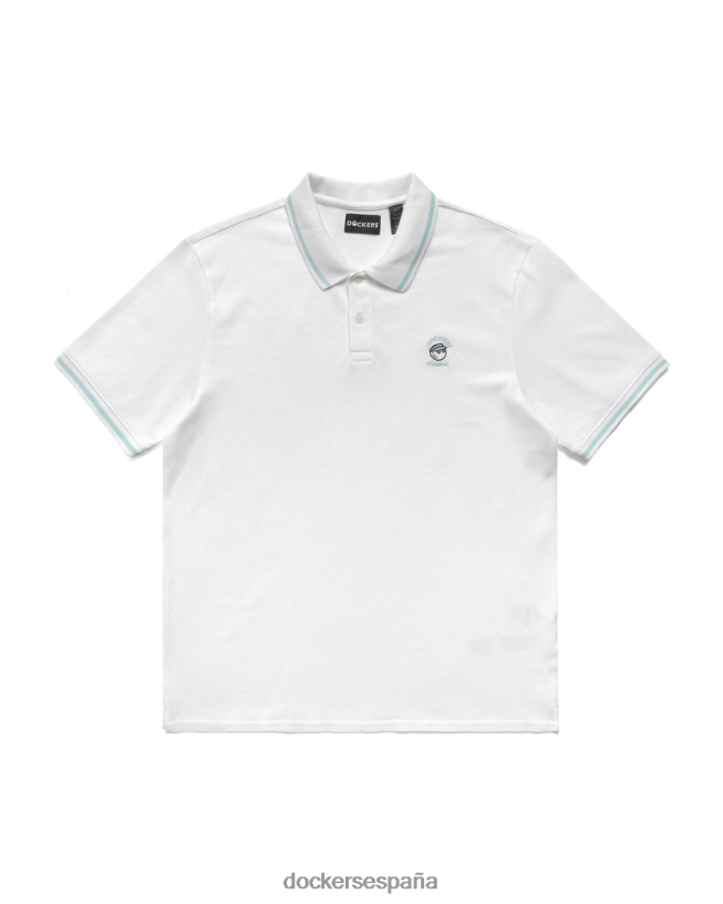 polo de piqué malbon, corte ajustado hombres Dockers blanco brillante ropa 8F0406343