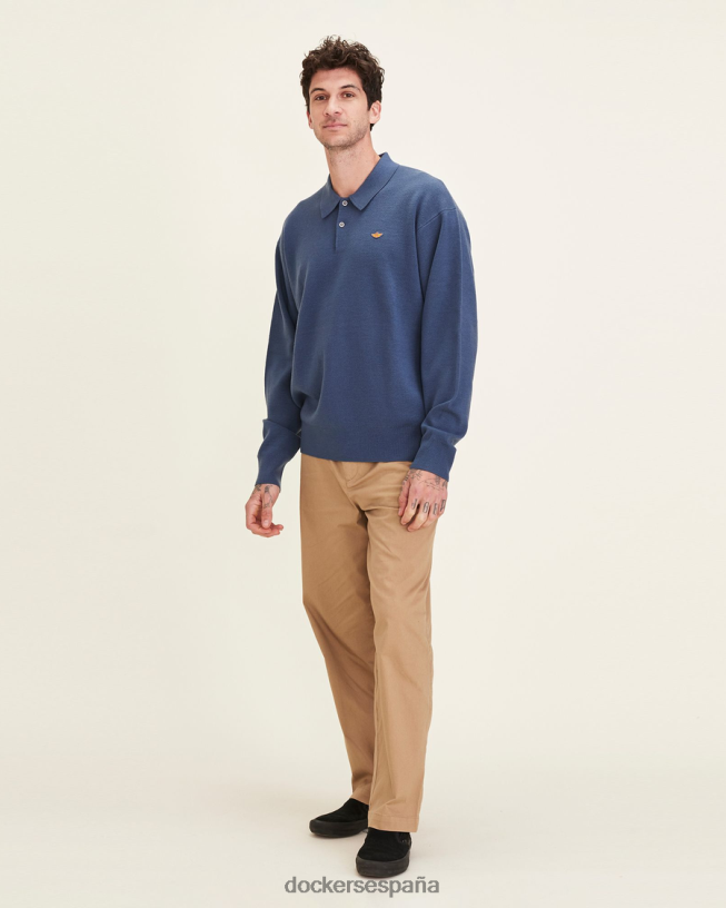 polo suéter dandois, ajuste relaed hombres Dockers índigo vintage - azul ropa 8F0406312