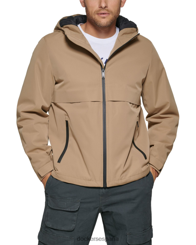 sudadera con capucha con brida soldada flex tech hombres Dockers Sáhara caqui ropa 8F0406522