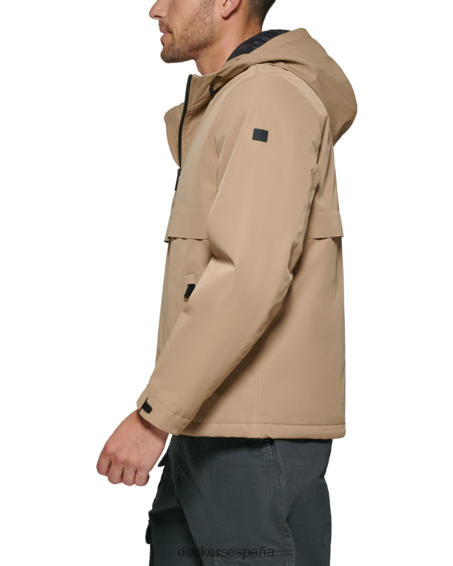 sudadera con capucha con brida soldada flex tech hombres Dockers Sáhara caqui ropa 8F0406522