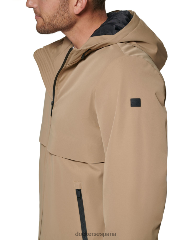 sudadera con capucha con brida soldada flex tech hombres Dockers Sáhara caqui ropa 8F0406522