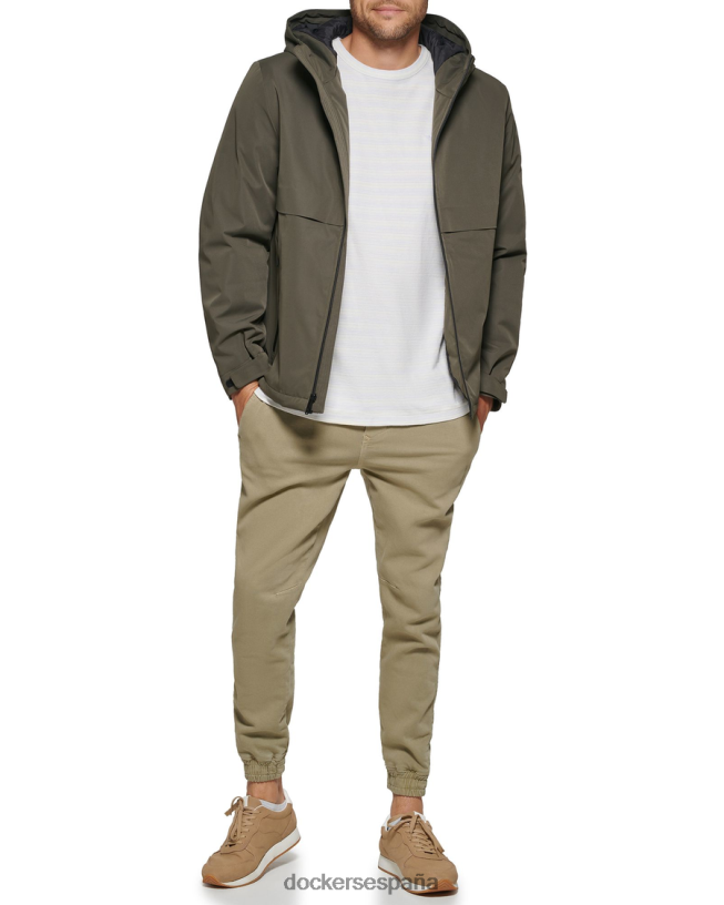 sudadera con capucha con brida soldada flex tech hombres Dockers verde oliva ropa 8F0406634