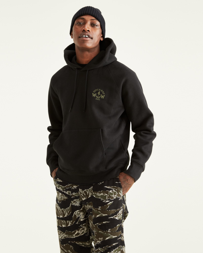 sudadera con capucha pop over de la colección jon rose hombres Dockers hermoso negro ropa 8F0406329