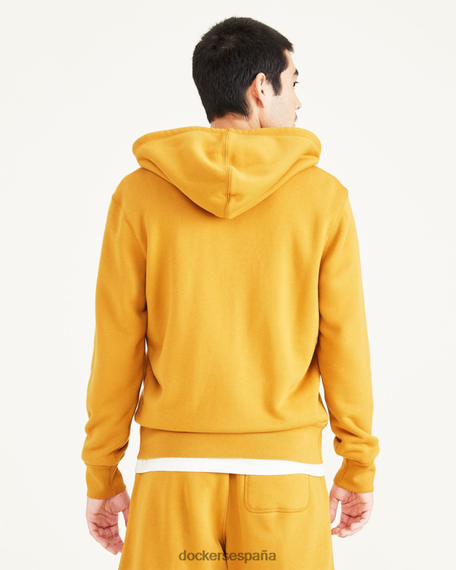 sudadera con capucha y cremallera completa, ajuste regular hombres Dockers té chai - naranja ropa 8F0406527